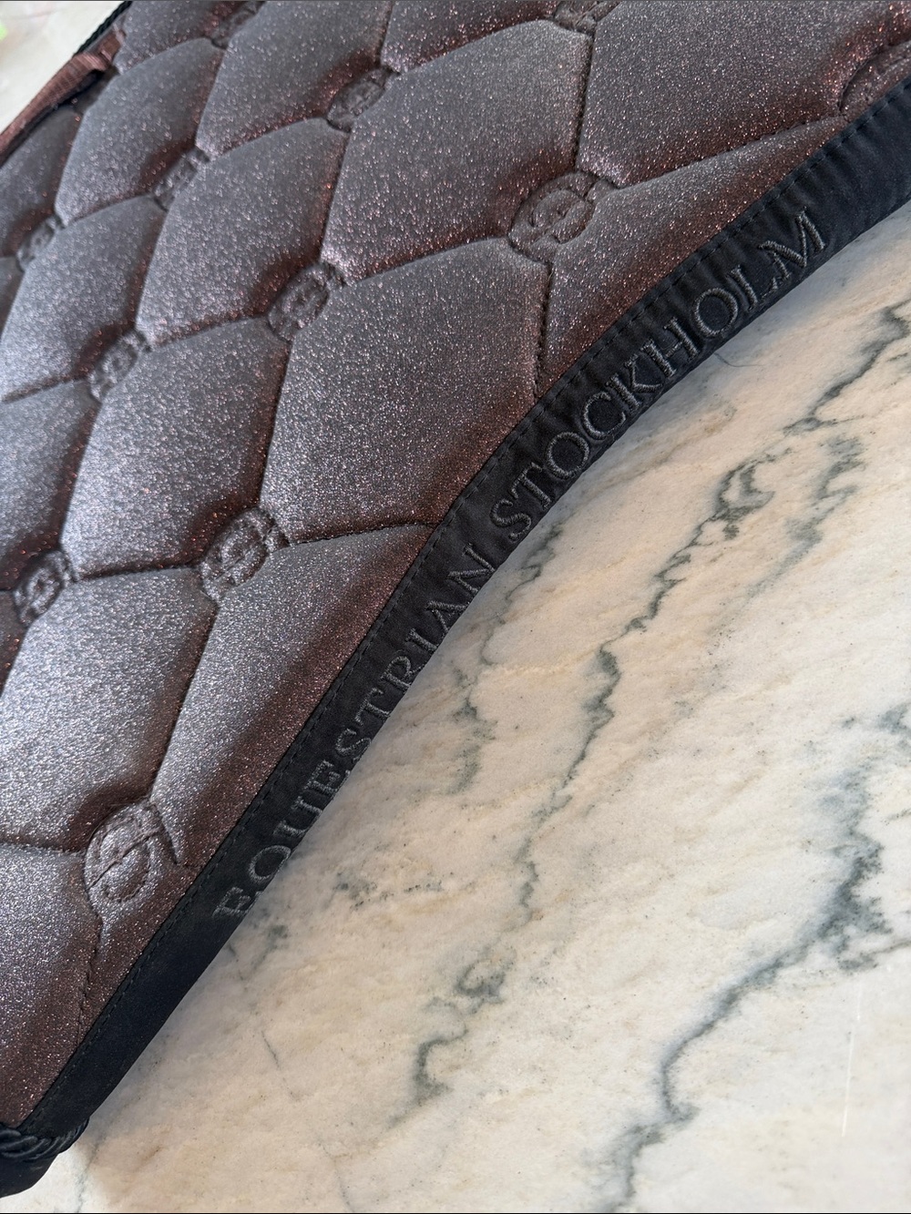 Equestrian Stockholm Quilted Metallic Mahogany Glimmer Saddle Pad - Full Size - Picture 11 of 14
